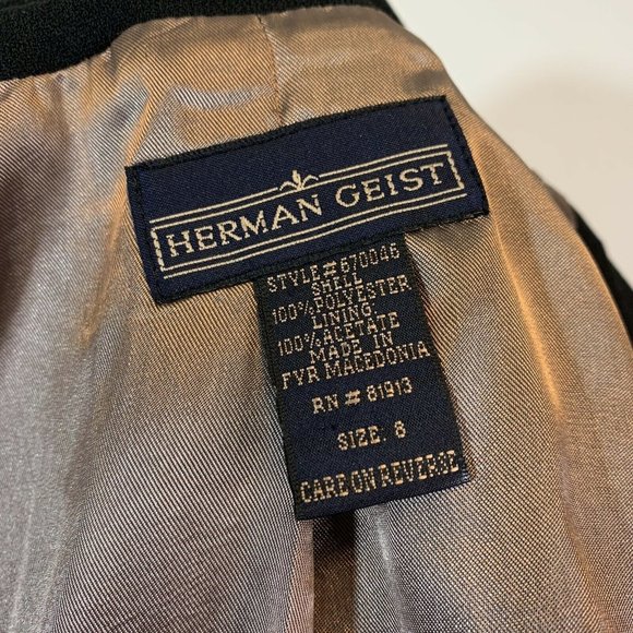 Herman Geist Black 3 Button Blazer Women Size 8 - Picture 8 of 10